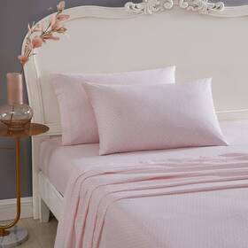 Betsey Johnson 883893540538 Diamond Lace Pink Cotton Percale Twin Sheet Set