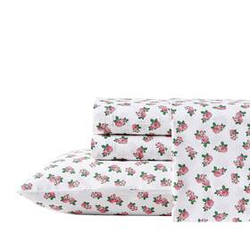Betsey Johnson 883893760233 King Sheet Set Cotton Percale Bedding Crisp And Cool Lightweight Bre