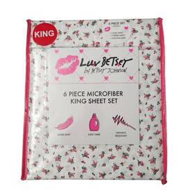 Betsey Johnson 883893781207 Luv By King Sheet Set 6 Pc Baby Buds Floral Mini Roses