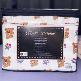 A0013515 Betsey Johnson Cherries And Teddies Red Queen 6pc Sheet Set Wrinkle Resistant