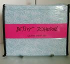 Betsey Johnson New Lace Floral Queen Sheet Set Pale Blue 4 Pieces 883893347564