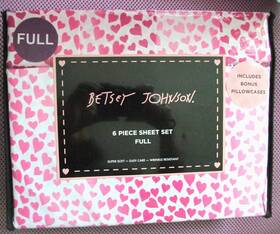 Ushsa01293607 Betsey Johnson Delicate Ombre Pink Hearts Soft Full Sheet Set Extra Pillowcases