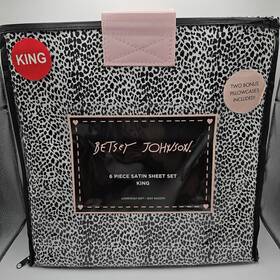 Ushsa01303790 Betsey Johnson 6-piece Satin King Sheet Set Leopard Cheetah Print Bnwt Ushsa01303790 Betsey Johnson 6-piece Satin King Sheet Set Leopard Cheetah Print Bnwt