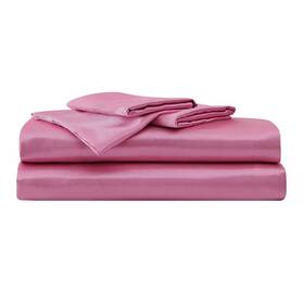 82786191 Betseyville Queen Solid Satin Sheet Set Pink - 82786191 Betseyville Queen Solid Satin Sheet Set Pink -