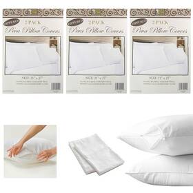 Better Home Plastics 795735198186 6pack White Hotel Pillow Plastic Covers With Waterproof Zipper Bed Protectors