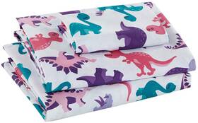 Better Home Style 665752476925 Multicolor Pink Blue Purple Dinosaurs Design For Girls//teens 3 Piece Sheet S