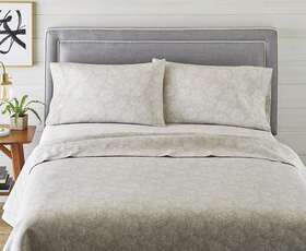 Better Homes & Gardens 580110580918 300 Tc 100% Cotton Wrinkle Resistant Sateen Full Sheet Set Grey Sketchy Jacobean