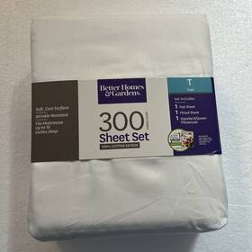 Better Homes & Gardens 903062020547 And 100% Cotton Twin Bed 300 Thread Count Sheet Set White Better Homes & Gardens 903062020547 And 100% Cotton Twin Bed 300 Thread Count Sheet Set White