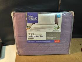 Bh15-002-199-81 Better Homes & Gardens And 300 Thread Count Plum 3-pc Twin Sheet Set 100% Cotton