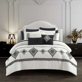 Bhf128029327208 Better Homes & Gardens Black And White Summit 12 Piece Pre Washed Bed In A Bag King