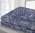 Bh15-002-299-26 Bhg Blue Paisley Sheet Set King Size Cotton 8903062223139