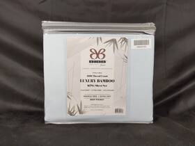 1300-kg-aq Bibb Home 2000 Count 6-piece Luxury Bamboo Sheet Set - King Light Blue