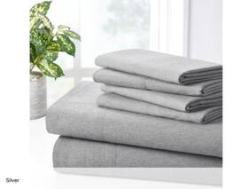 1832-ck-sil Bibb Home Bamboo 2000 Thread Count 6pcs Chambray Pocket California King - Silver