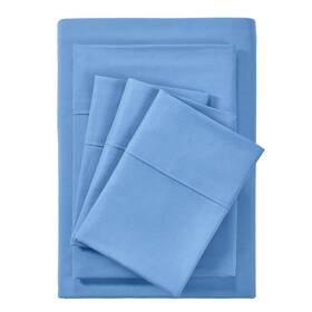 40750451-6p-twin-xl-ob Bibb Home 2000 Count 6-piece Rayon From Bamboo Sheet Set - Twin Xl Ocean Blue