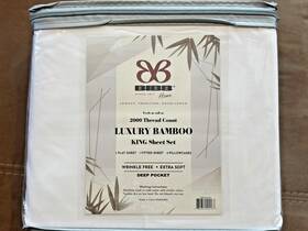 Bibb Home 782650402167 2000 Count 6-piece Rayon From Bamboo Sheet Set - King White