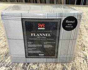 Bibb Home 809366431714 Flannel Sheet Set 100% Cotton 16 In Deep Pocket Sheets - Twin Size