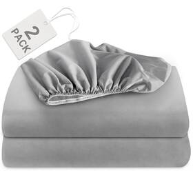 Usbc10966 Biloban Twin Fitted Sheet 2 Pack Deep Pocket 14 Inch Grey