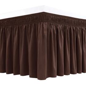 Florabs023 Biscayn Biscaynebay Wrap Around Bed Skirts For King And Cal King-15 Inch Drop Brown