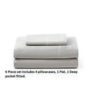 Blend Set Piece Livingquarters 300thread 6 King Premium Sheet Gray