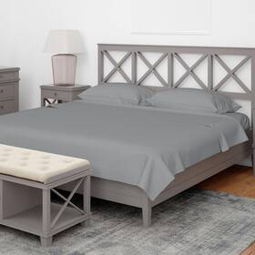 Blissi Home 506622300076 Double Brushed Microfiber Bed Sheets 2000 T Soft Sheet Set 4pcs Queen Gray