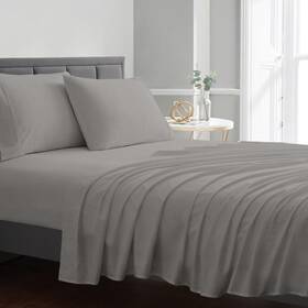 Bcl19-21 Blueclans Twin Size Sheet Set Light Grey 1000 Thread Count Egyptian Cotton Sheets 4 Pc
