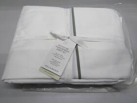 Boll & Branch 840103757933 And Signature Embroidered 4 Piece Sheet Set - White/juniper King