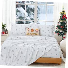 Tj002 Boyee Co Ltd. All Season Snow Queen Size Sheet Sets Snowflakes Lightweight Ultra-soft Easy