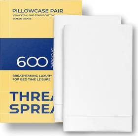 Branded 445021695676 100% Pure Egyptian Cotton Pillow Cases - 600 Thread Count Queen/sta