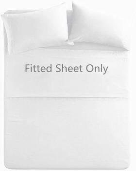 M-10001 Branded Queen Size Premium Cotton Fitted Sheet Only - 300 Thread Count Pure Natural Cott