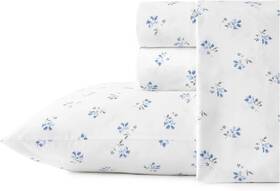 Ushsa01105151 Branded King Sheets Set - Crisp Cotton Percale Bedding In Blue Ditsy Ushsa01105151 Branded King Sheets Set - Crisp Cotton Percale Bedding In Blue Ditsy