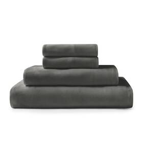 Brielle Home 807000261840 100% Cotton Knit Jersey Sheets Charcoal Q