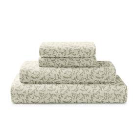 Brielle Home 807000262151 Jersey Knit Cotton Sheet Set - Breathable Soft T-shirt Fabric Fern Spray