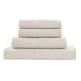 Brielle Home 807000270422 Jersey Knit Cotton Sheet Set - Breathable Soft T-shirt Fabric Heather Tau