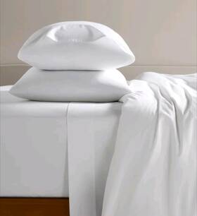 Brookline 840302717059 Luxe Core Sheet Set -solid White Queen Size
