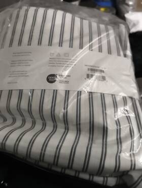 Brooklinen 840302736692 Classic Percale Core Sheet Set King Tandem Stripe In Storm