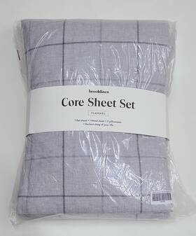 Cor-f6f Brooklinen Flannel Core Full Set Grey Windowpane