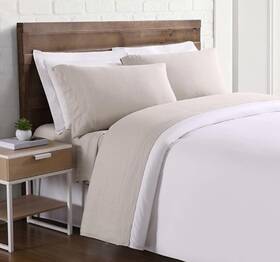 Brooklyn Loom 783048062024 Eider And Ivory Beverly Solid Color Linen Sheet Set