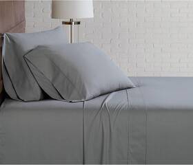 Brooklyn Loom 783048103482 Classic Cotton Sheet Sets Grey 4-piece Full Set