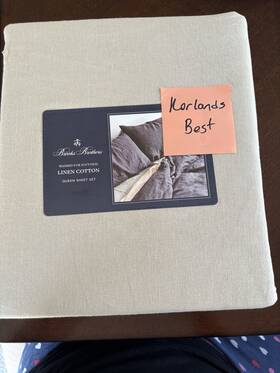 Brooks Brothers 886087460797 Natural Linen And Cotton Sheet Set Green Queen 365