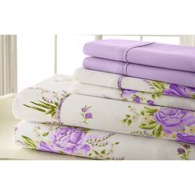 Brylanehome 196696531918 6-pc Traditional Floral Sheet Set - Twin Lavender Brylanehome 196696531918 6-pc Traditional Floral Sheet Set - Twin Lavender