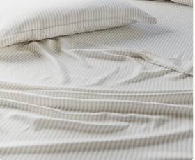 Buffy 850055364691 Full Sheet Set Gray Striped Lyocell