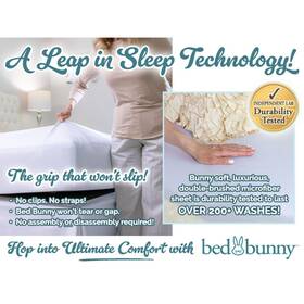 17646 Bulbhead Bed Bunny Locking Fitted Sheet Stays On And Wont Slip Built-in Compression