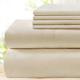 Bs003x-cream Bysure 6 Pieces Bed Sheets Set King Cream/beige - Hotel Luxury Super Soft 1800 Thread