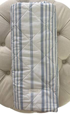 247917 Cabbages & Roses London 2 And King Pillow Covers Blue White Stripe Jolly Cotton