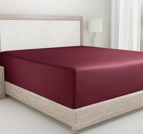 California Design Den 445027430448 Queen Fitted Sheet 400tc Soft Cotton Burgundy Red
