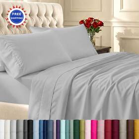California Design Den 840307122131 Full Size Cotton Sheets 400 Thread Count Sateen Light Grey California Design Den 840307122131 Full Size Cotton Sheets 400 Thread Count Sateen Light Grey
