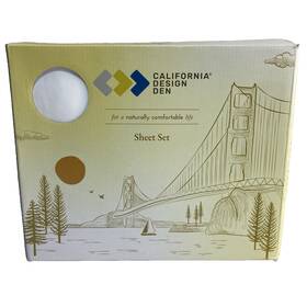 California Design Den 840307123428 Twin Sheet Set Bright White 400 Thread Count 100% Cotton
