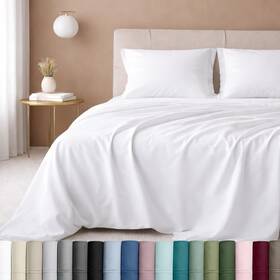 California Design Den 840307127112 Full Size Bed Sheets Set - 01 Bright White California Design Den 840307127112 Full Size Bed Sheets Set - 01 Bright White