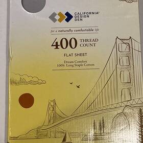 California Design Den 840307138538 Gray Flat Queen Size Sheet 400 Thread Count New Light California Design Den 840307138538 Gray Flat Queen Size Sheet 400 Thread Count New Light