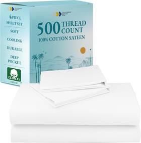 California Design Den 840307140203 Full Size Sheet Set - 100% Cotton 500 Thread Count Sateen